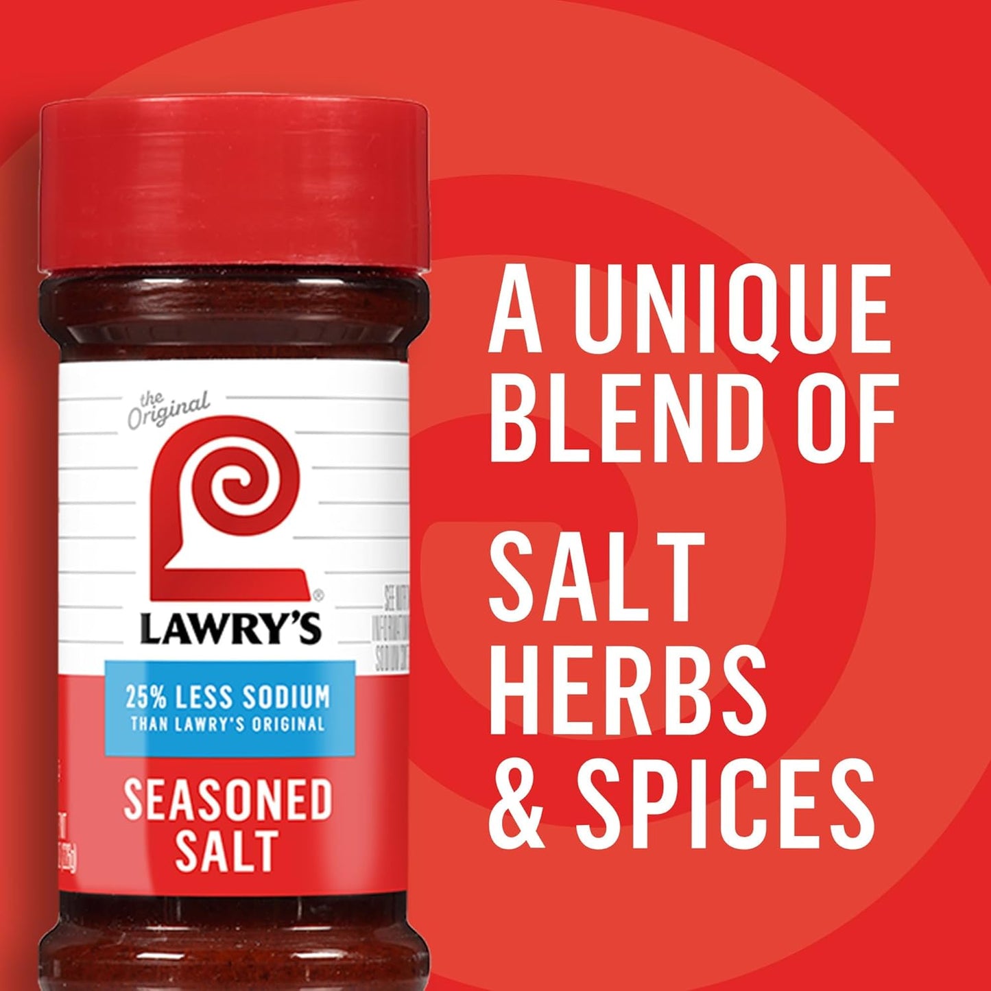 Lawry's 25% Less Sodium Seasoned Salt – Wellness Kitchen Seasoning for Sodium-Conscious Meal Prep