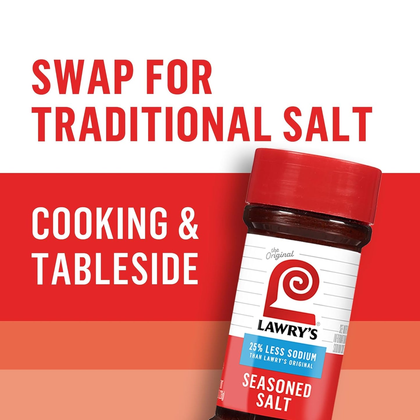 Lawry's 25% Less Sodium Seasoned Salt – Wellness Kitchen Seasoning for Sodium-Conscious Meal Prep