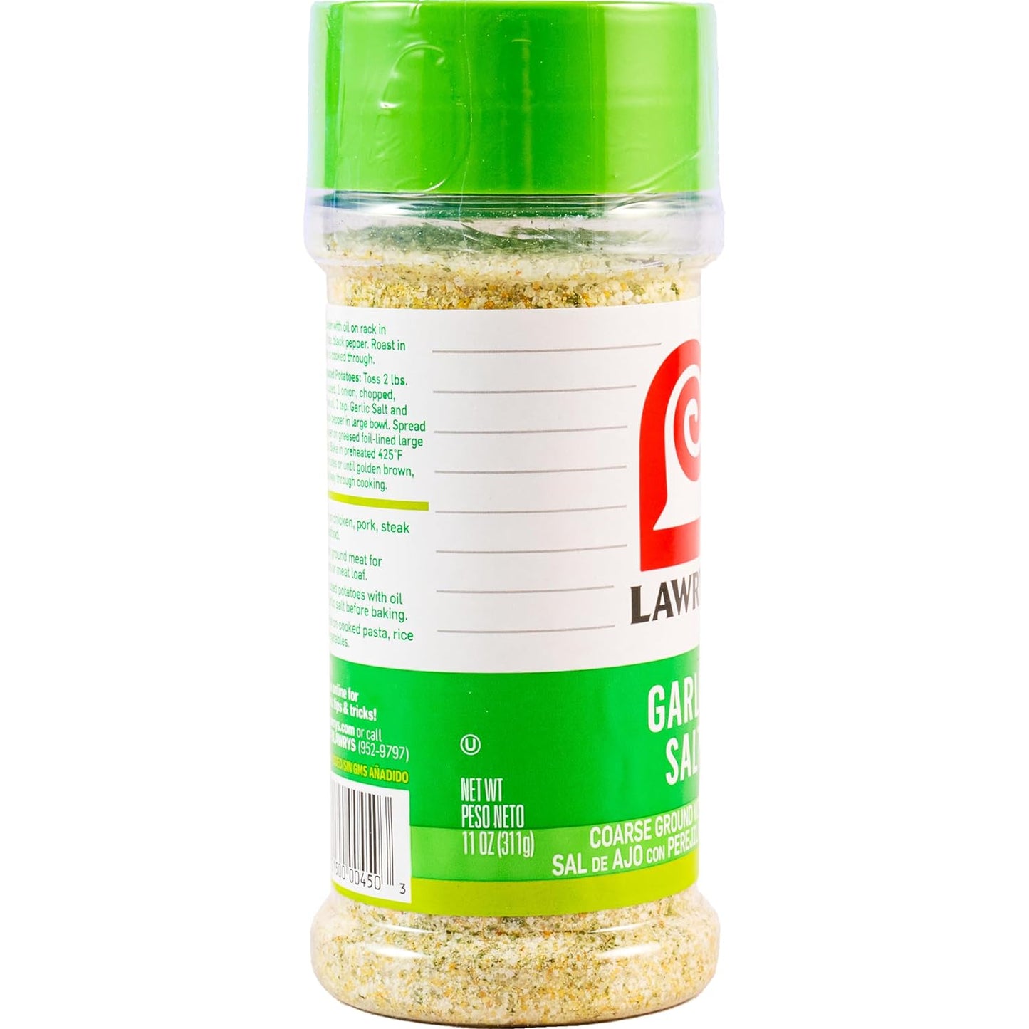 Lawry's Garlic Salt – Safe Pantry Staple for Busy Family Dinners, Kosher Certified Blend for Chicken & Fries, 11 oz