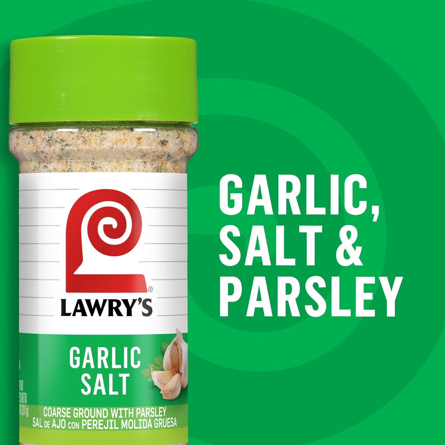 Lawry's Garlic Salt – Safe Pantry Staple for Busy Family Dinners, Kosher Certified Blend for Chicken & Fries, 11 oz