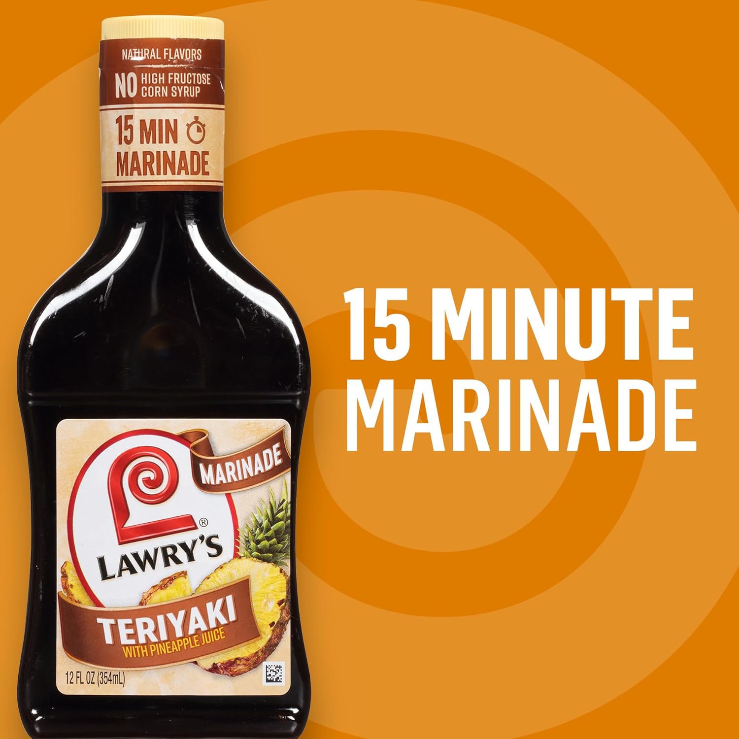 Lawry's Teriyaki With Pineapple Juice Marinade – Backyard BBQ Glaze for Grilled Chicken and Veggies, 12 fl oz