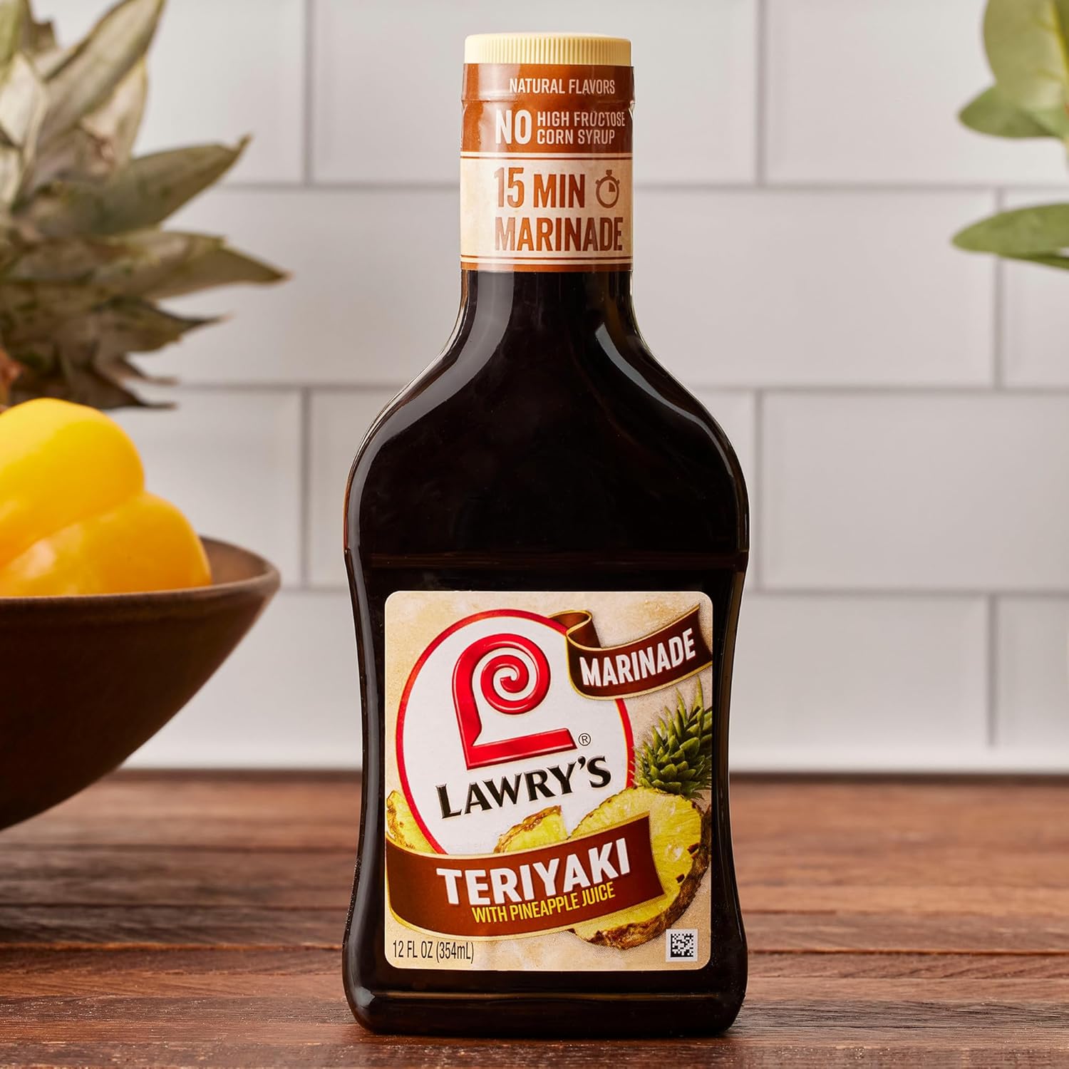 Lawry's Teriyaki With Pineapple Juice Marinade – Backyard BBQ Glaze for Grilled Chicken and Veggies, 12 fl oz