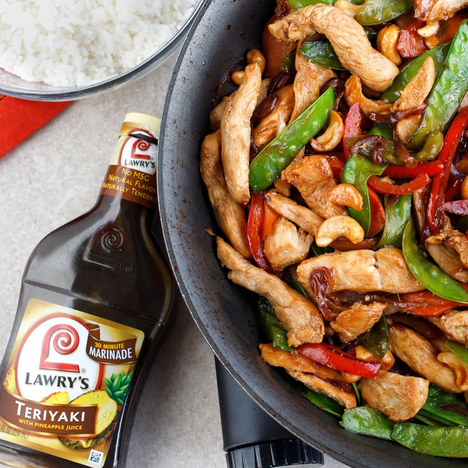Lawry's Teriyaki With Pineapple Juice Marinade – Backyard BBQ Glaze for Grilled Chicken and Veggies, 12 fl oz