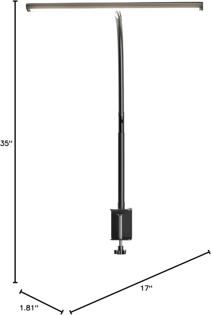 LED Desk Lamp – Home Office Task Light for 24-30 Inch Monitors, Stepless Dimming Study Lamp with Flexible Gooseneck