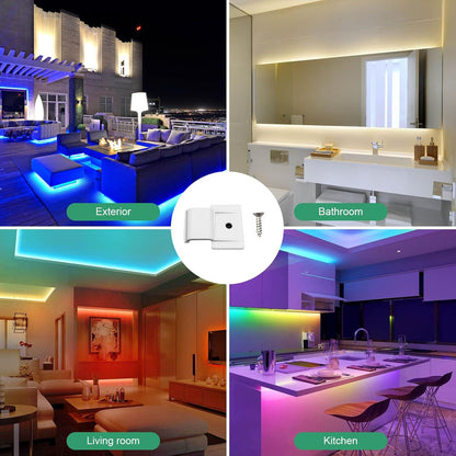 LED Strip Mounting Clips for Home Decor – Invisible Cable Holders for Bedroom Ceilings and Living Room Accent Lighting (100 Pack)