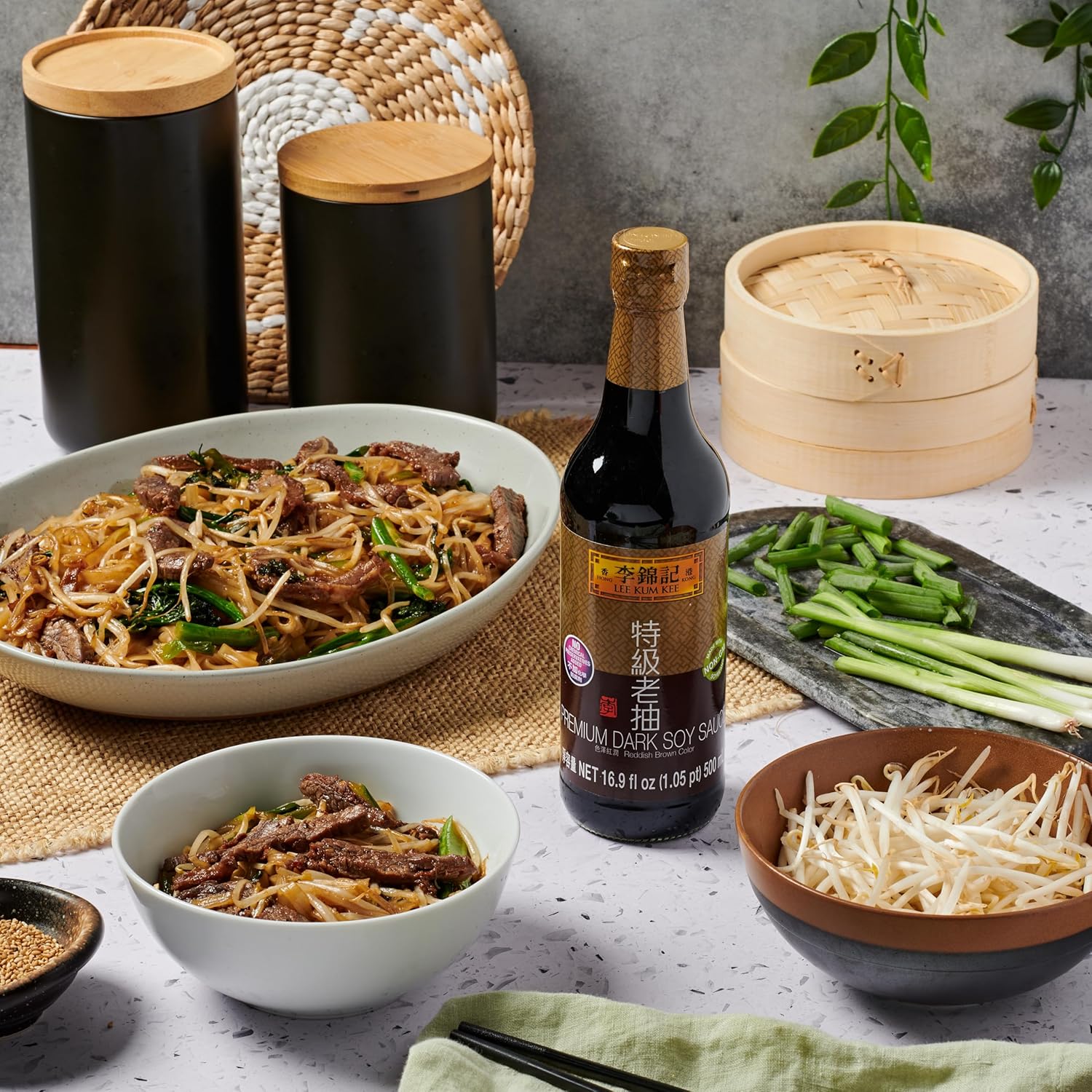 Lee Kum Kee Premium Dark Soy Sauce – Single-Bottle Solution for Streamlined Asian Cooking, One Sauce for Glaze, Braise, and Stir-Fry