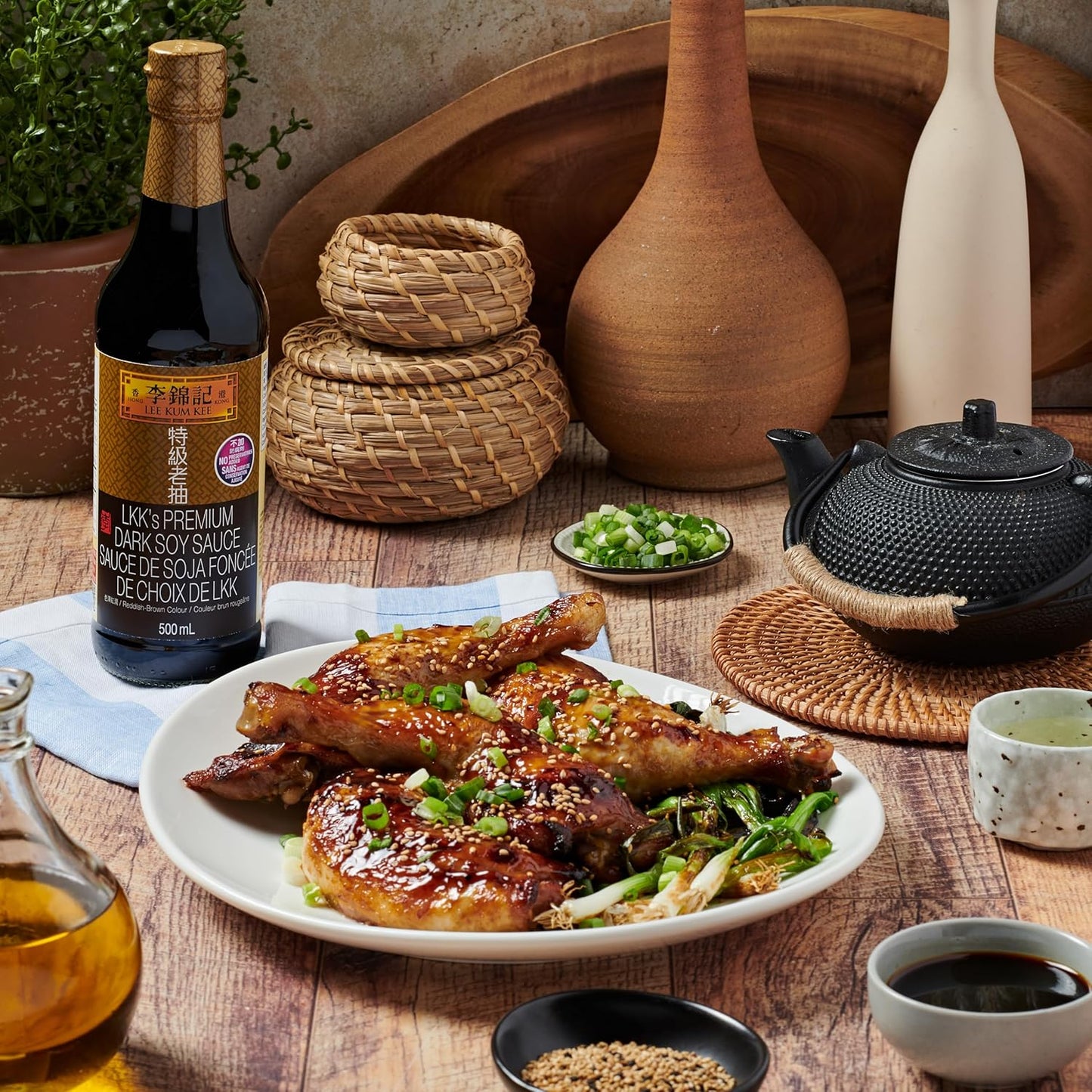 Lee Kum Kee Premium Dark Soy Sauce – Single-Bottle Solution for Streamlined Asian Cooking, One Sauce for Glaze, Braise, and Stir-Fry