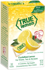 TRUE LEMON Crystalized Lemon Packets – Travel-Friendly Lemon Substitute for Camping and Road Trips