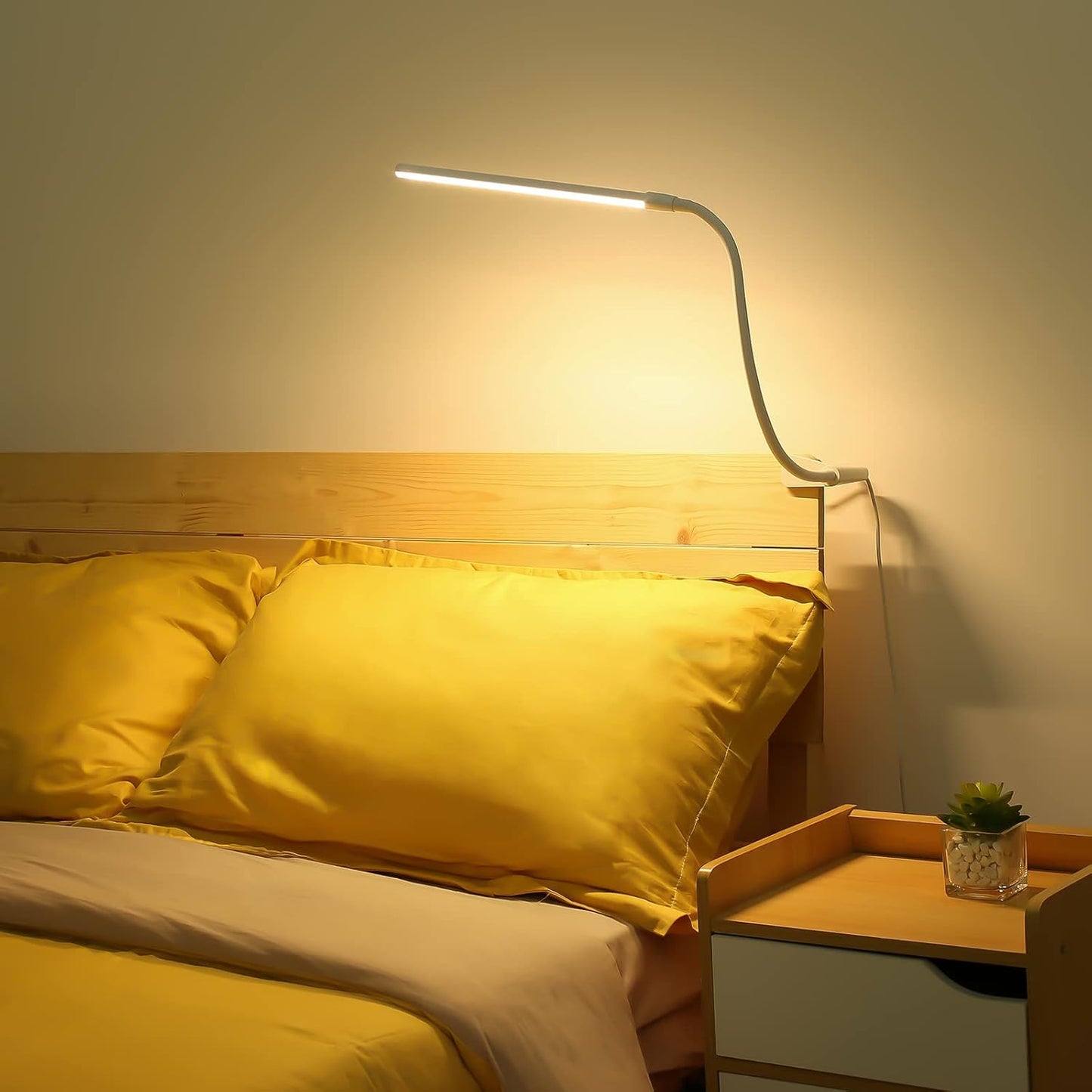 Lepro Clip-On Task Light for Home Office Desks, Dimmable USB Gooseneck Lamp for Focused Work and Study