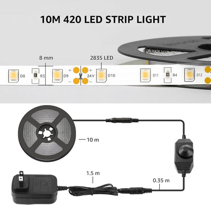 Lepro LED Strip Light – Bedroom Accent Lighting for Modern Home Decor, 6000K Daylight White Tape