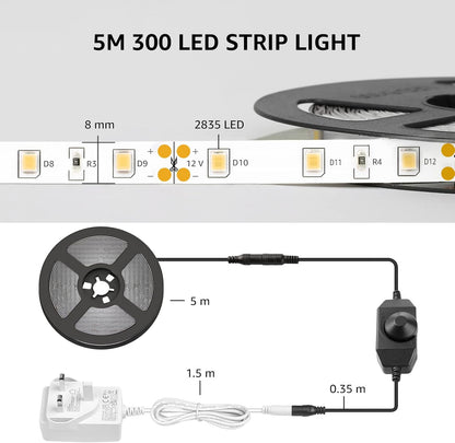 Lepro LED Strip Light – Warm White Bedroom Accent Lighting for Cozy Home Decor and Ambient Glow