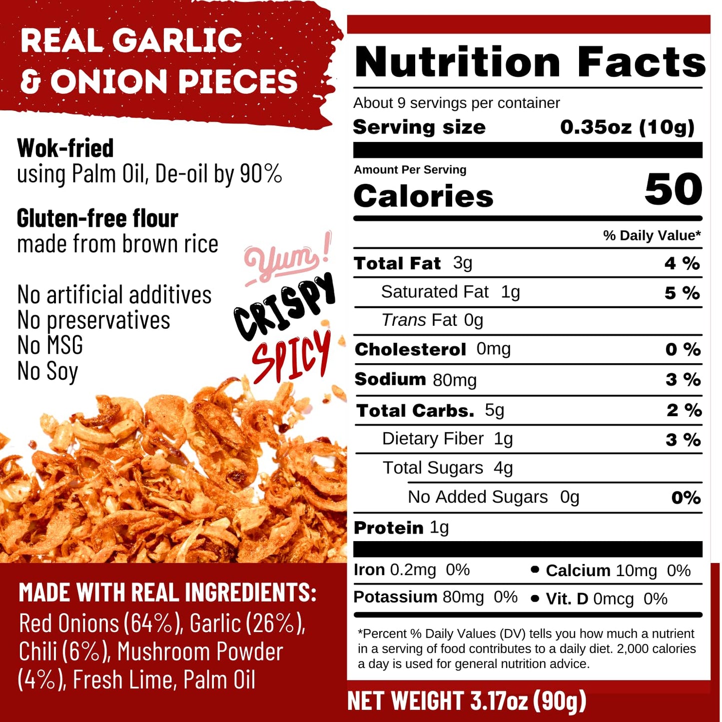 light, airy, non-greasy texture with low breading and high crunch