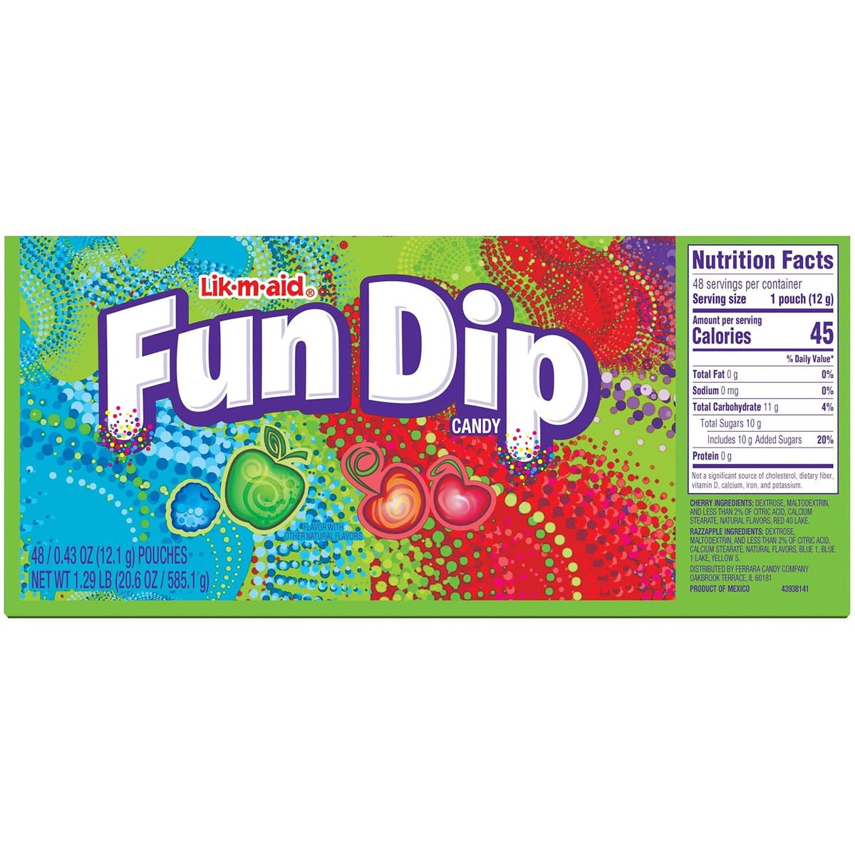 Lik-M-Aid Fun Dip Variety Party Pack – 48-Piece Bulk Dip Candy for Baby Shower Candy Buffets, Graduation Parties, and Throwback Hostess Gifts