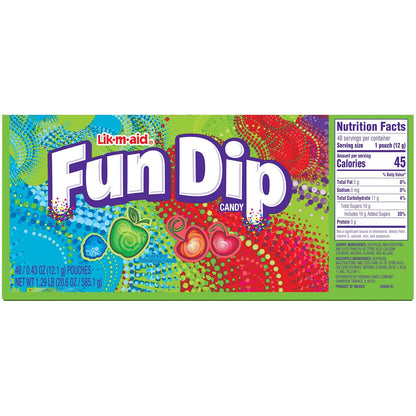 Lik-M-Aid Fun Dip Variety Party Pack – 48-Piece Bulk Dip Candy for Baby Shower Candy Buffets, Graduation Parties, and Throwback Hostess Gifts