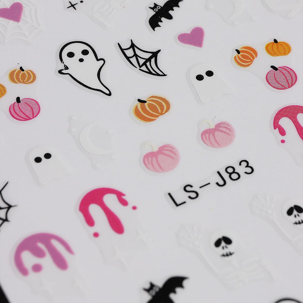 Lil Boo Child-Safe Halloween Nail Decals – Cartoon Ghost & Spider Web Vinyl Stickers for Tween Slumber Parties