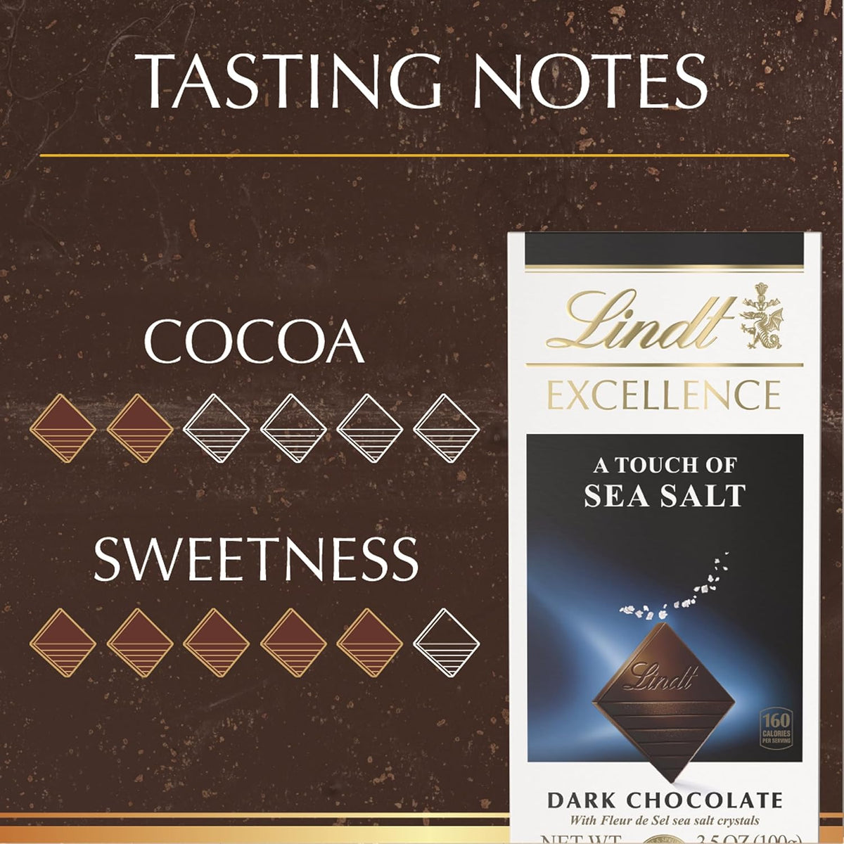 Lindt Excellence Sea Salt Dark Chocolate Bars – Luxury Housewarming Gift and Hostess Thank You