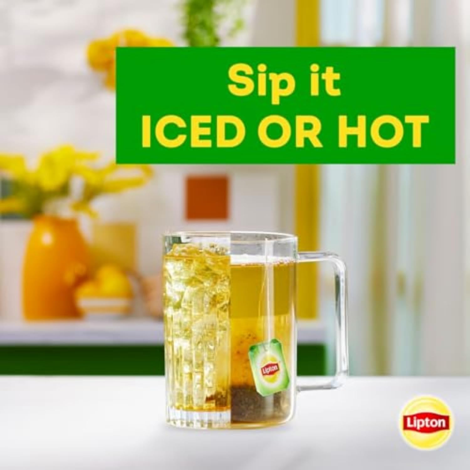 Lipton Peach Green Tea Bags – Focused Home Office Brew for Afternoon Slumps, Light Caffeine