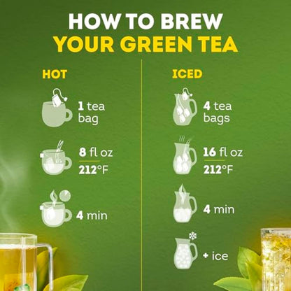 Lipton Signature Blend Green Tea Bags – Patio and Backyard Iced Tea Refreshment, Pitcher-Friendly