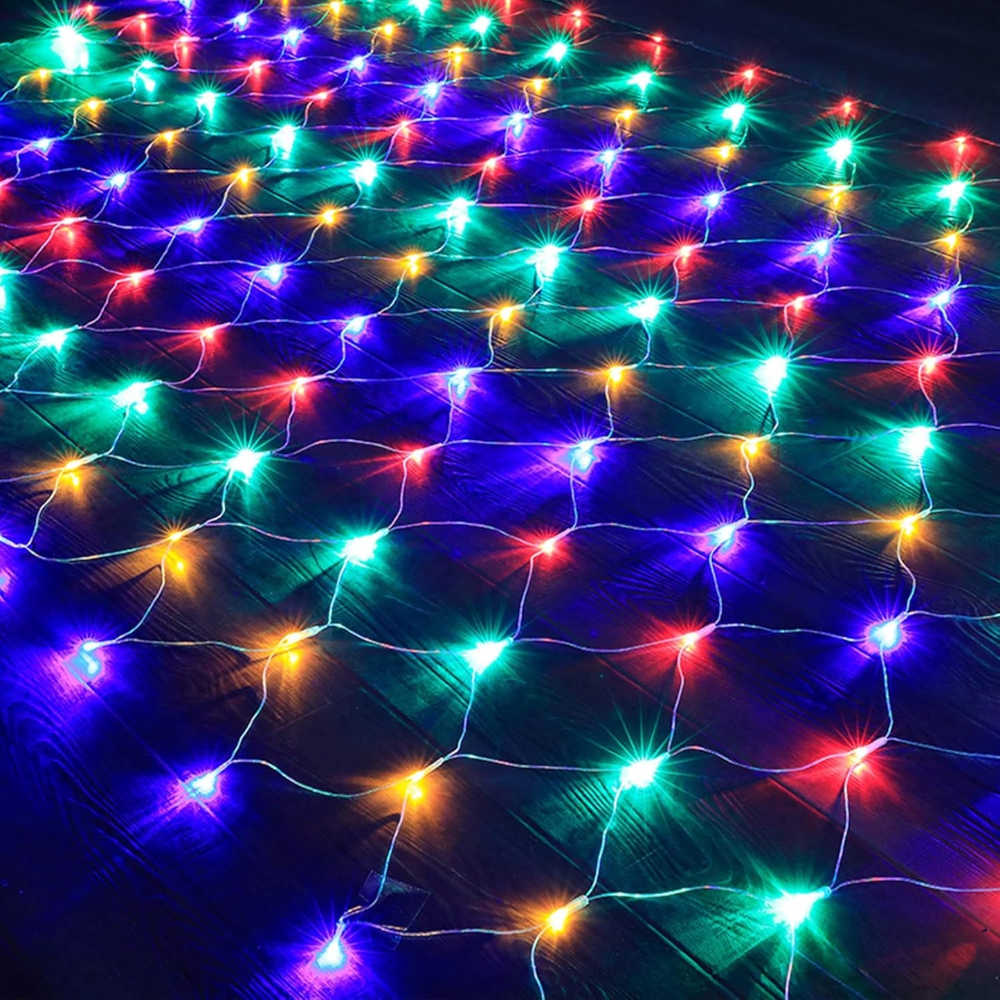 LJLNION Christmas Net Lights – 12ft x 5ft Outdoor Patio String Lights, 360 LED Mesh for Garden Bushes and Backyard
