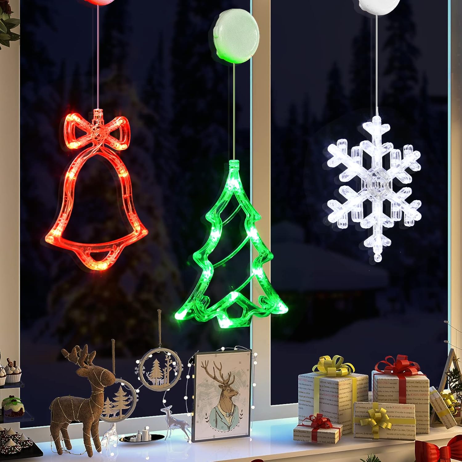 LOLStar Christmas Window Lights – 3-Pack Holiday Gift for Neighbors, Hosts, and Coworkers