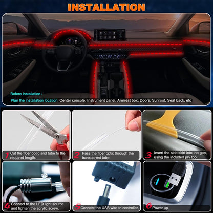 Lotus Lantern Car LED Strip Lights – Teen Driver Starter Kit, Safe Low-Heat USB Interior Ambient Lighting