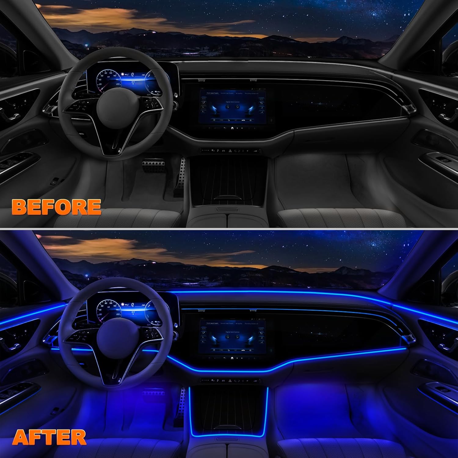 Lotus Lantern Car LED Strip Lights – Teen Driver Starter Kit, Safe Low-Heat USB Interior Ambient Lighting