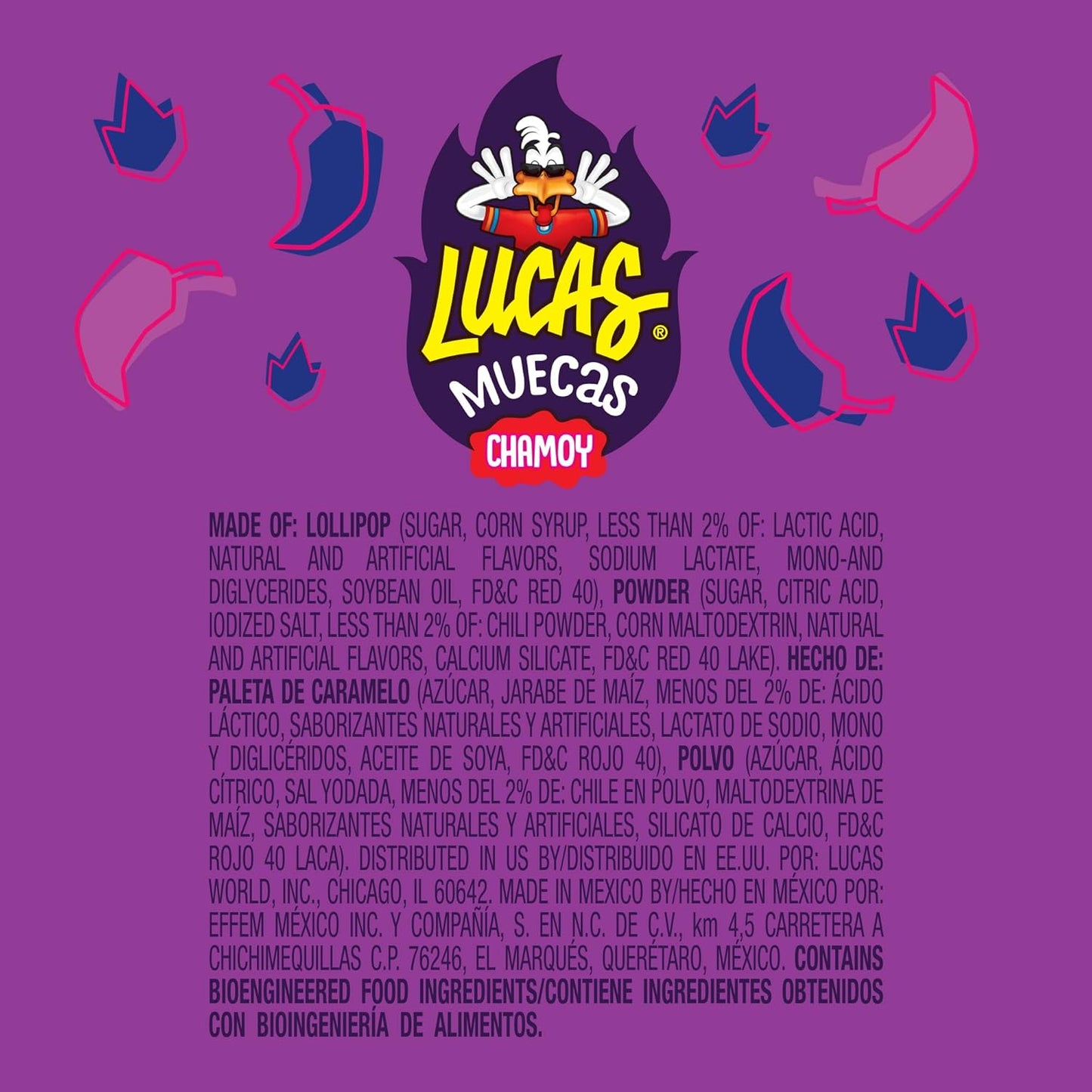 Lucas Muecas Chamoy Lollipops – Spicy-Sweet Kids Snack for Lunchboxes, Birthday Parties, and Playdates, 10 Pack