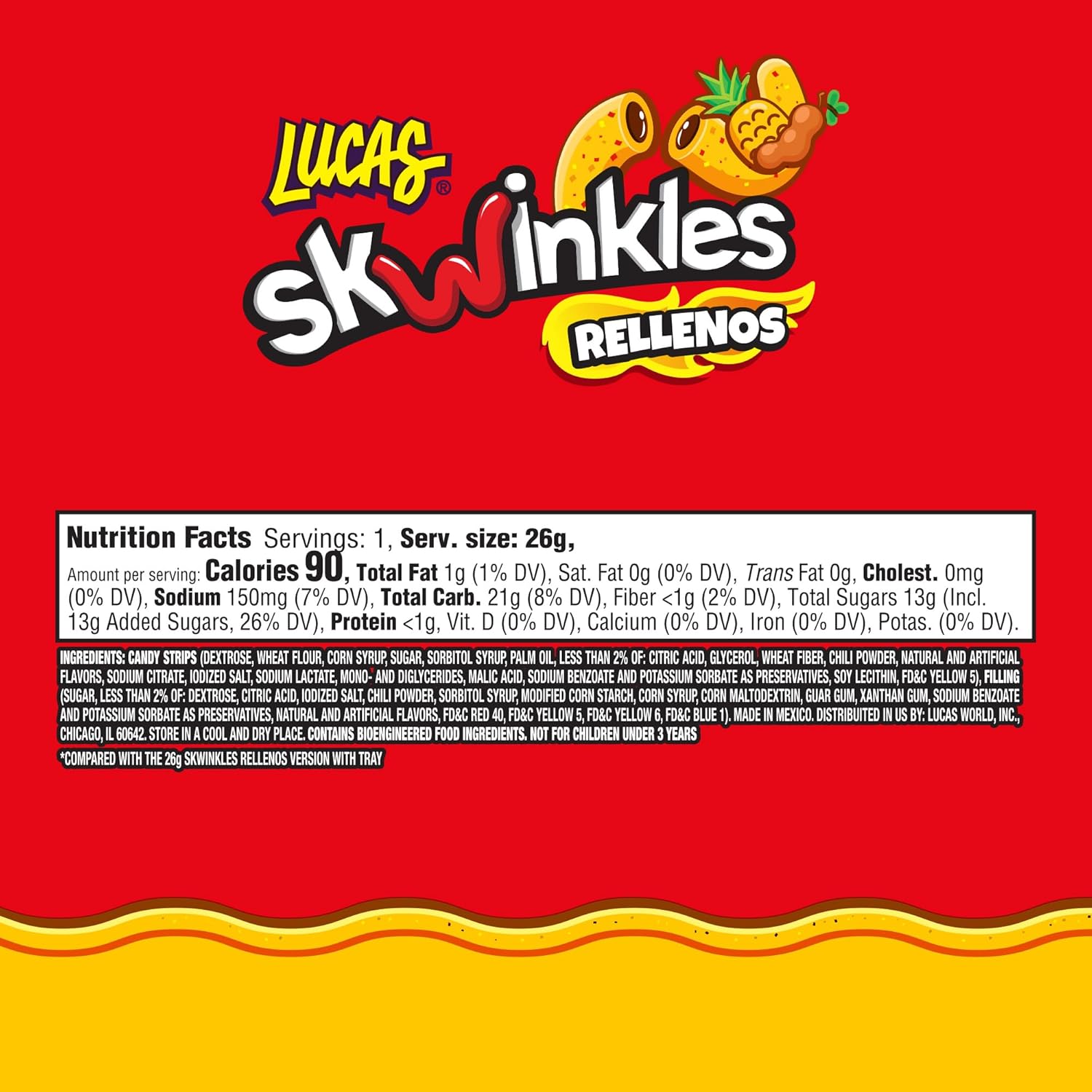 Lucas Skwinkles Sweet & Sour Strips – Addictive Mexican Candy Gift Set for Valentine's Day and Holiday Care Packages