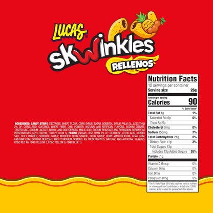 Lucas Skwinkles Sweet & Sour Strips – Addictive Mexican Candy Gift Set for Valentine's Day and Holiday Care Packages