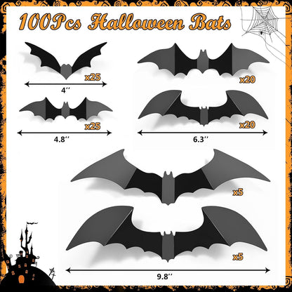 LUDILO Waterproof Bat Stickers – Porch and Patio Decoration for Trick-or-Treat Night