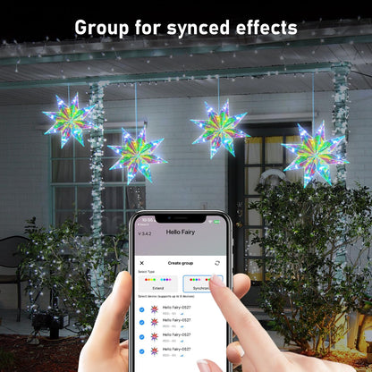 LumaGlow Holographic Star Topper – Modern Living Room Christmas Centerpiece, 16M Color RGB Mood Lighting