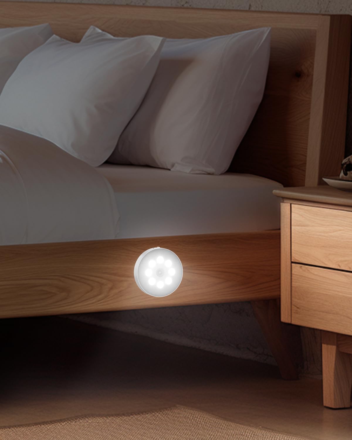 LumaGlow Warm White Puck Light Set – Cozy Ambient Accent Lighting for Living Room Shelves, Display Cabinets, and Collectible Vitrines
