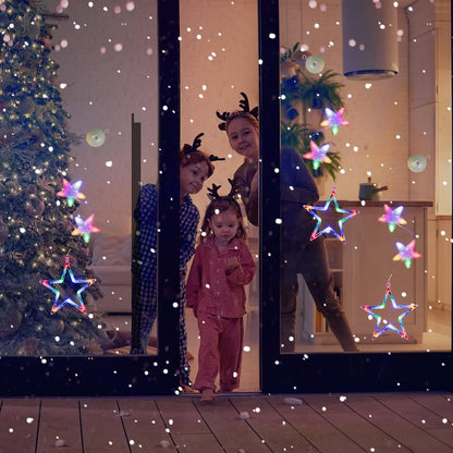Lumalights Christmas Window Silhouette Lights – Cozy Living Room Decor with Timer & Suction Cups