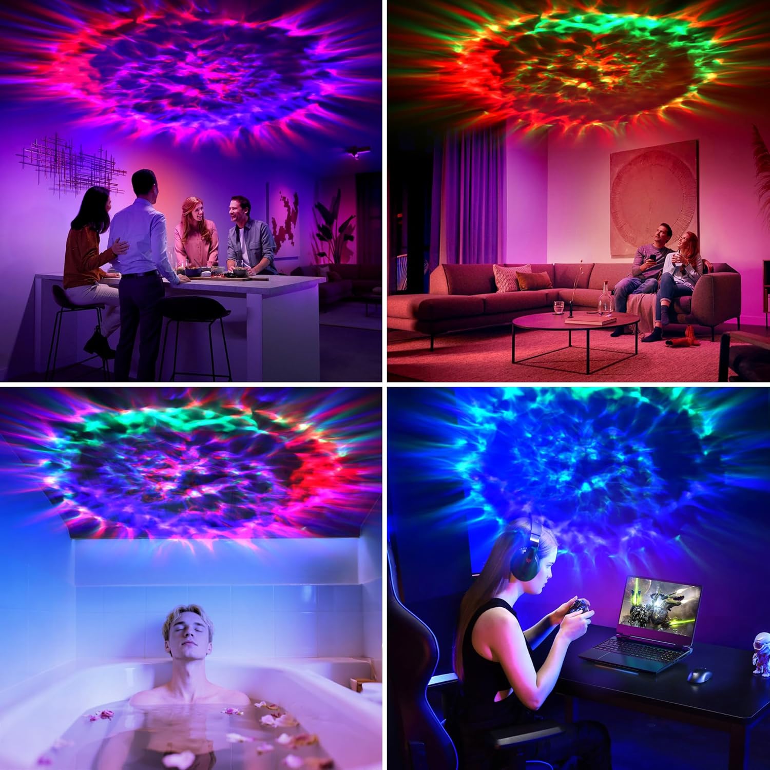 Lumaverse Galaxy Star Projector – Bedroom Decor and Ceiling Light, 41 Nebula and Sunset Modes with Remote