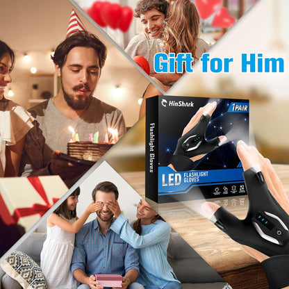 LumeFlex LED Flashlight Gloves – Cool Gadget Gift for Men Who Have Everything, Birthday Present for Husband