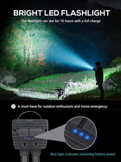 LumeGrip Pro – Camping Lantern for Tents and Campsites, 10-Hour Rechargeable Light with USB Power Bank