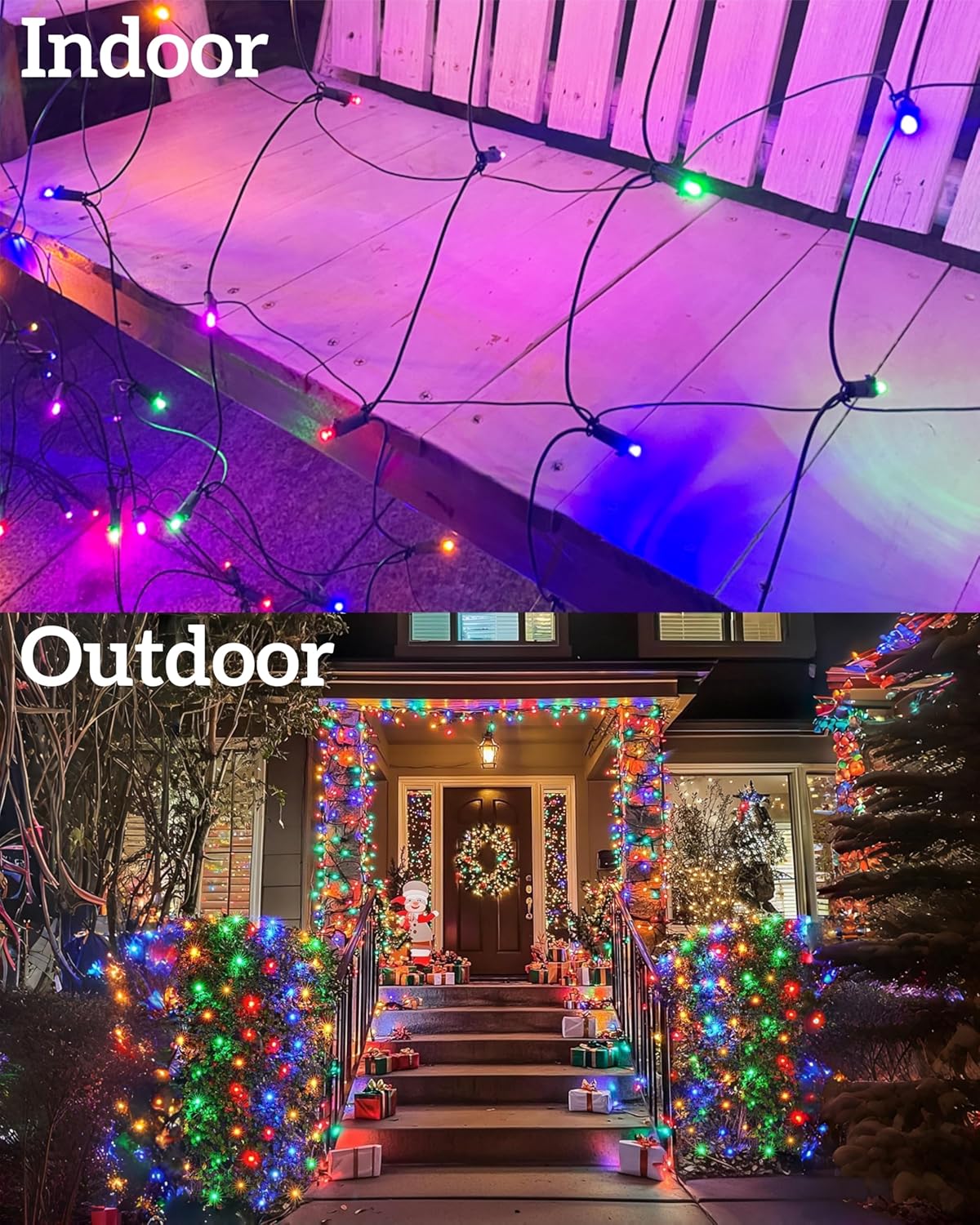 LumEver LED Christmas Net Lights for Bushes 6x6ft Connectable Waterproof Outdoor Hedges and Yard