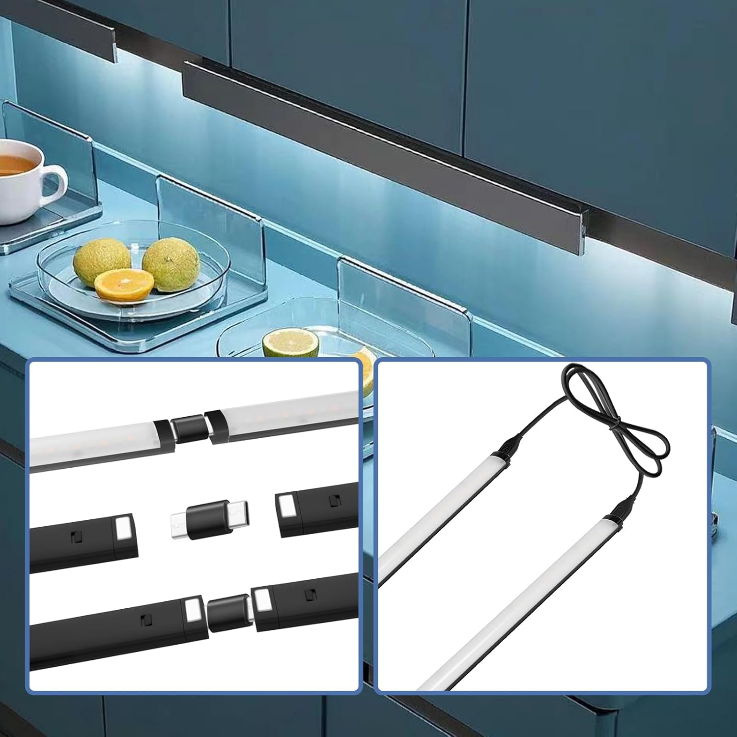 LumiBar Plug-in Under Cabinet Light Bar – Modern Bedroom Decor Accent with Tunable Warm-to-Cool Glow