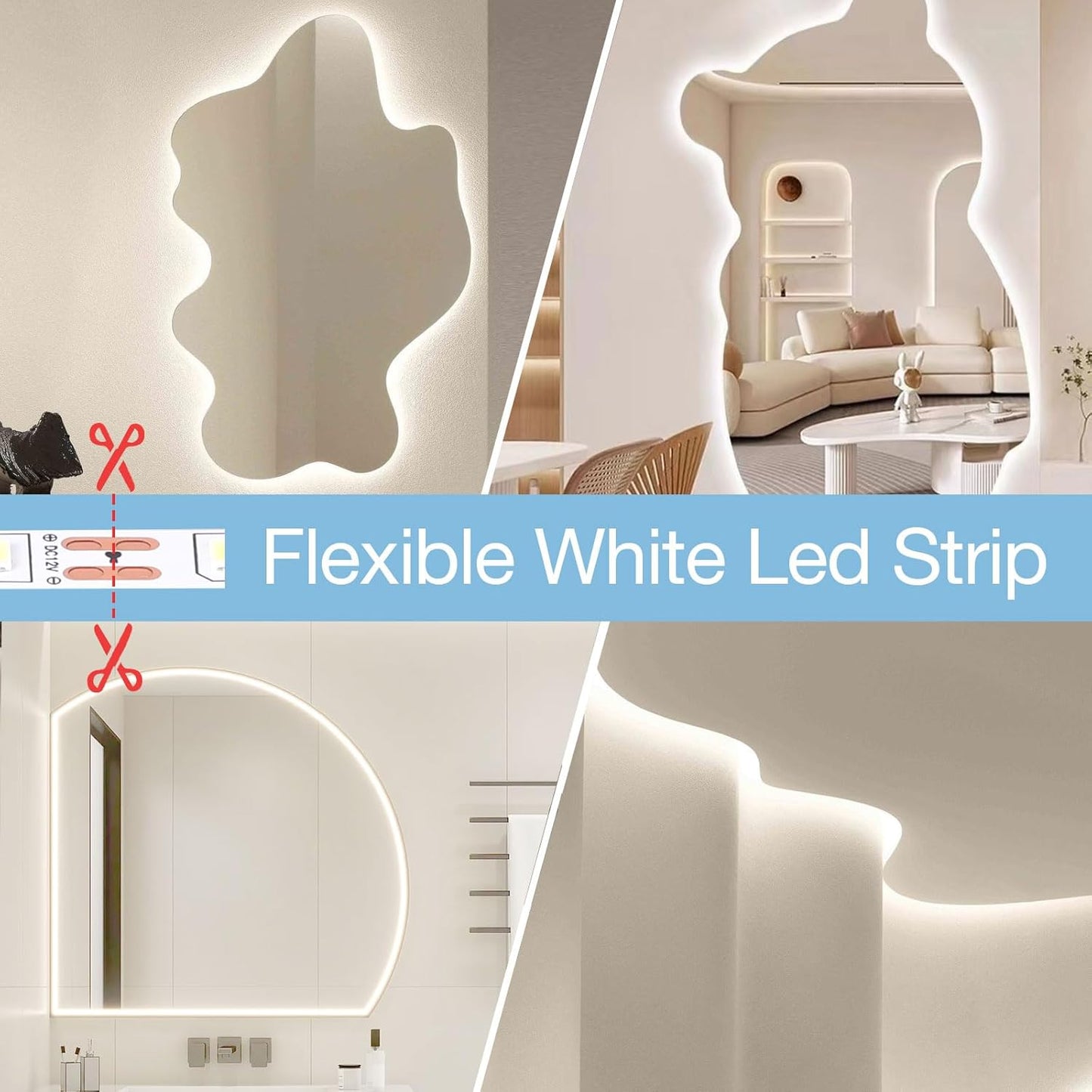 Lumichoice AuraGlow Strip Lights – Bedroom Ceiling Ambient Lighting, 6500K Dimmable Tape for Cozy Room Aesthetic