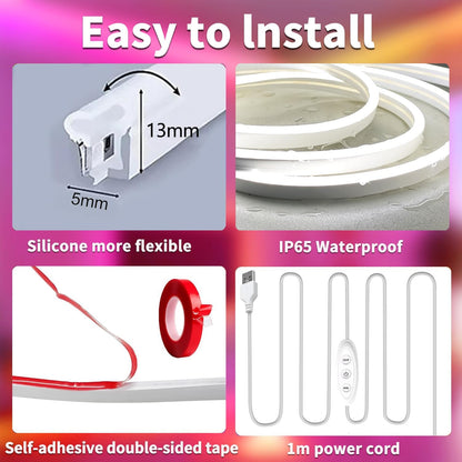 Lumichrome Neon LED Strip Light – Child Safe Nursery Night Light, Low Voltage USB Rope for Kids Room