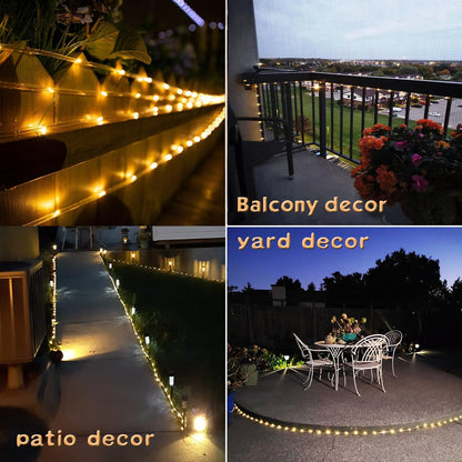Lumify Solar Rope Light 39FT 100LEDs Waterproof IP65 Outdoor String Light for Patio Camping and Backyard Parties