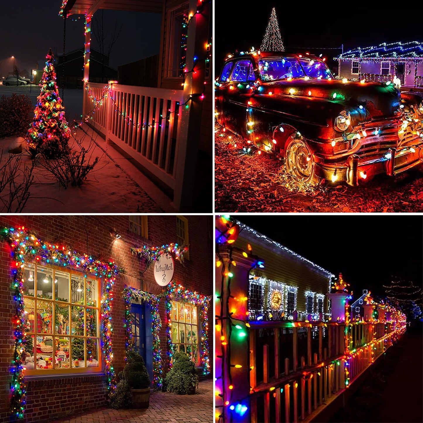 Lumify Solar Strawberry String Lights – 2-Pack 100 LED Outdoor Christmas Lights for Garden Pathways and Patio Railings, IP-Rated Waterproof