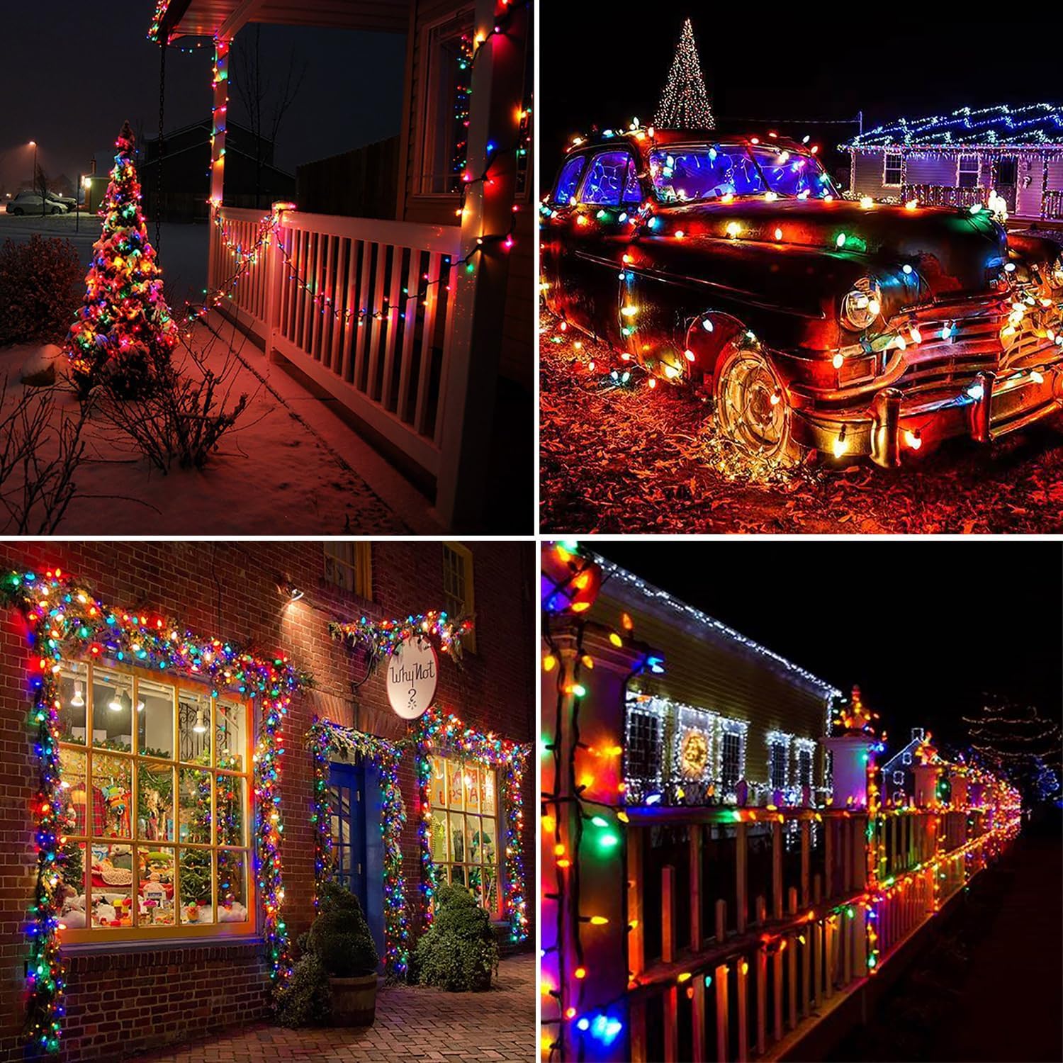 Lumify Solar Strawberry String Lights – 2-Pack 100 LED Outdoor Christmas Lights for Garden Pathways and Patio Railings, IP-Rated Waterproof