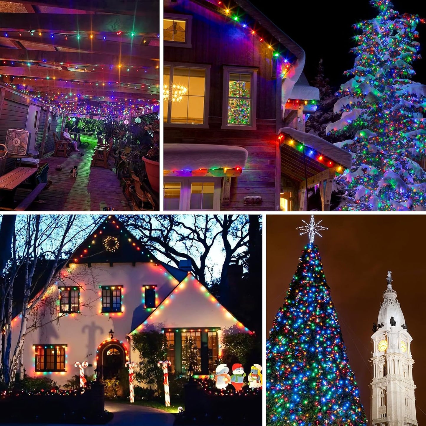 Lumify Solar String Lights – 180FT Warm & Multicolor Bedroom & Living Room Decor, 8 Modes