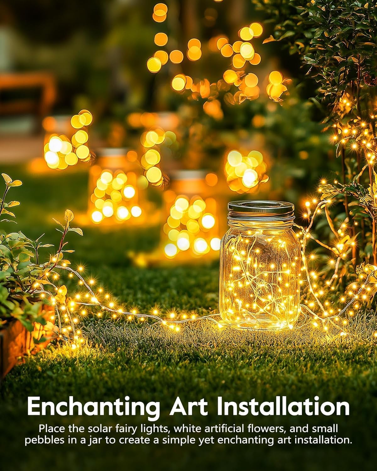 Lumify Solar String Lights – Patio and Garden LED Fairy Lights, 8 Modes Waterproof