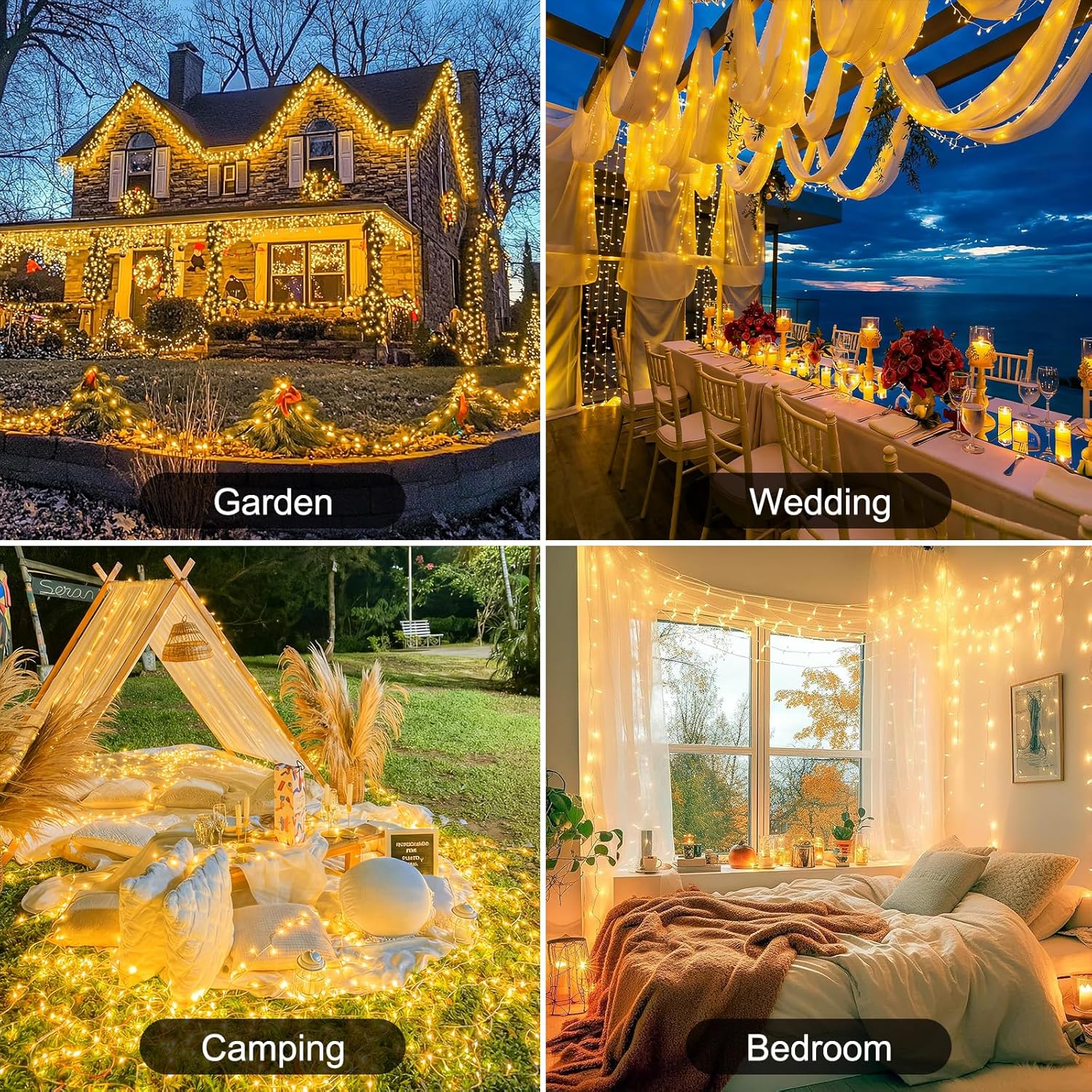 Lumify String Lights Battery Operated – Cozy Bedroom Decor 66ft Warm White Glow for Living Room Aesthetic