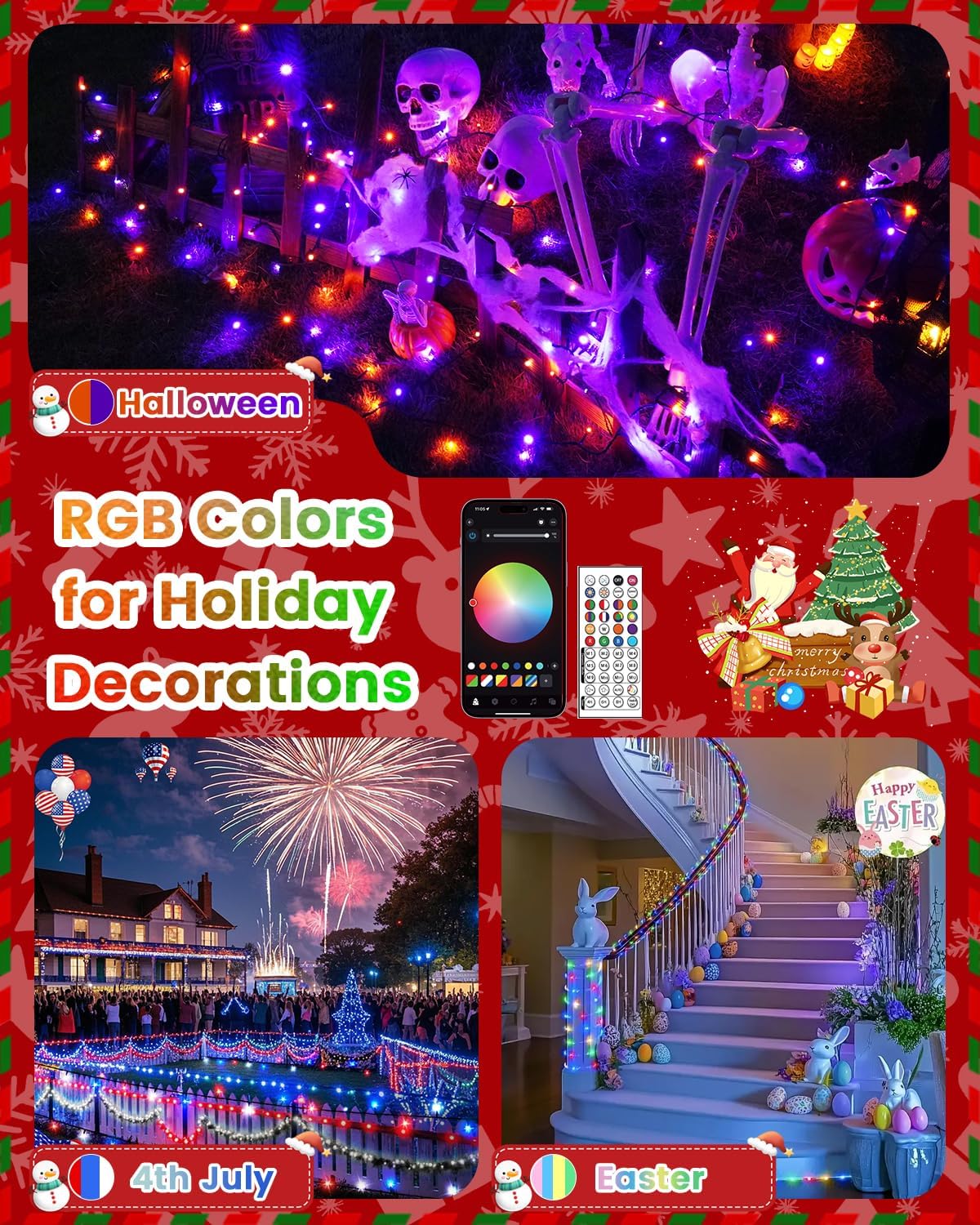 LumifyHome Glow String Lights – Versatile Birthday Gift for Mom, 82ft App-Controlled RGB Color Changing Fairy Lights