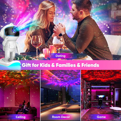 LumiGalaxy Astronaut Star Projector – Safe Nursery Night Light for Babies and Toddlers, Auto-Off Timer Kids Room Decor