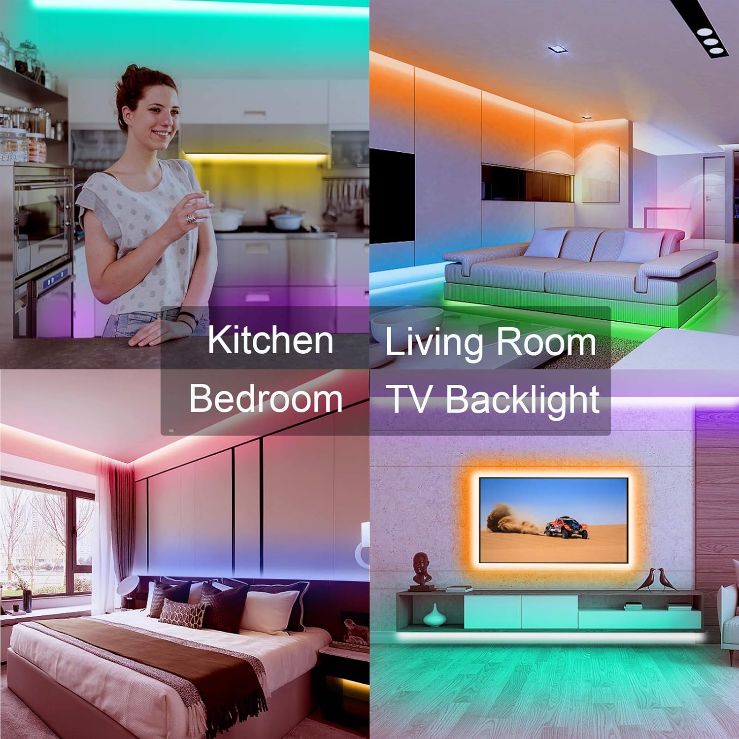 Lumiglow LED Strip Lights 100ft – Calming RGB Mood Lighting for Bedroom Wind Down Routine and Sleep Ritual