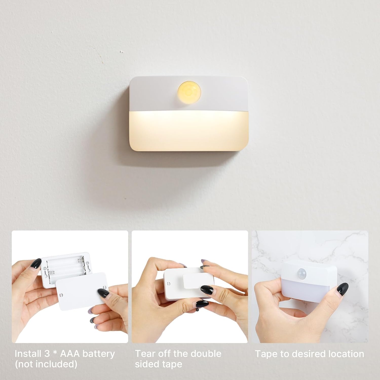LumiGuard Motion Stair Light – Flameless Night Light for Elderly Fall Prevention, Wireless Indoor Safety Lamp